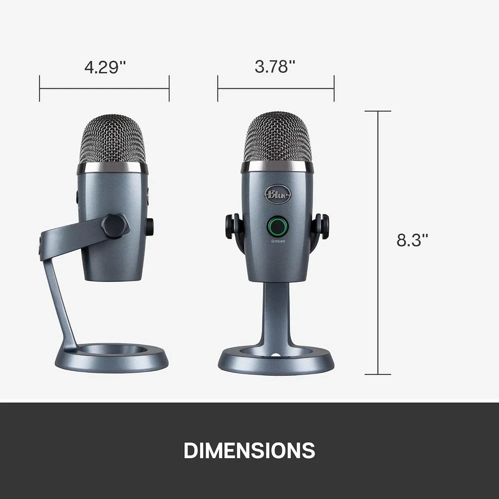 Logitech Blue Yeti Nano Premium USB Microphone for PC, Mac, Gaming, Shadow Grey